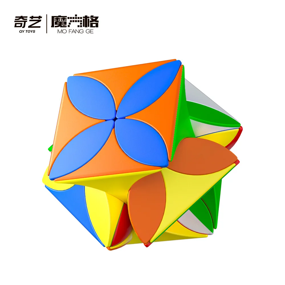 [CubeFun] QiYi Clover Cube Four Leaf Magic Cube รูปร่างแปลกปริศนาความเร็วสติกเกอร์ Professional การศึกษาของเล่นเกมของขวัญ