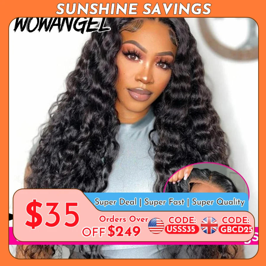 WOWANGEL Burmese Curly 5x5 HD Lace Closure Wig 250% Preplucked Glueless Wigs Human Hair Wig Ready To Wear Burmese Wave For Women