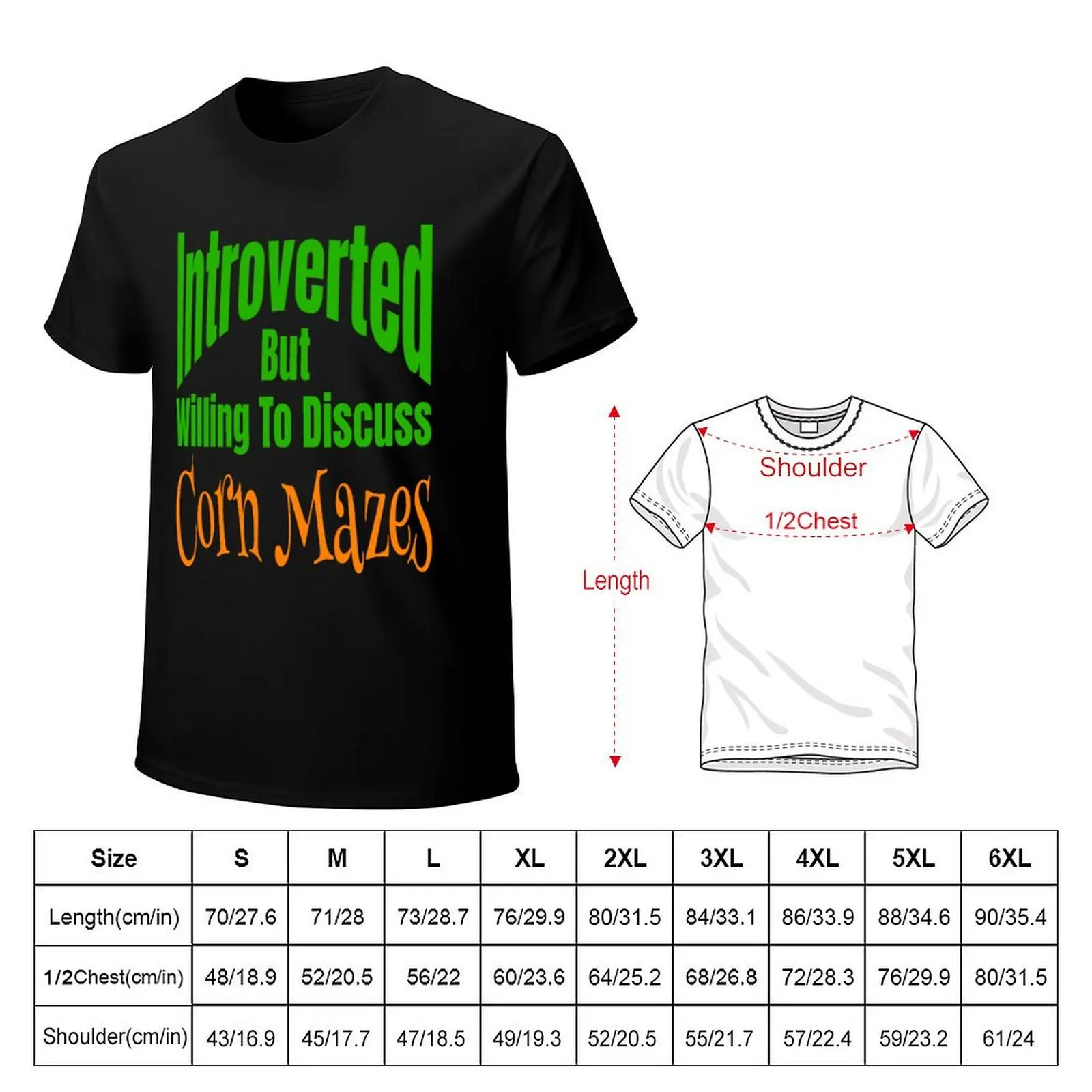 Introverted But Willing To Discuss Corn Mazes Fall Autumn Corn Maze Funny Humor T-Shirt Plus Size Basic Short Sleeve Top