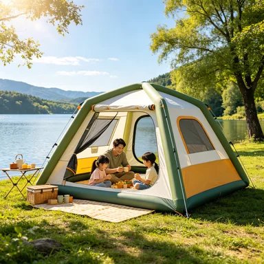Wholesale 2025 Hot Selling Luxury Inflatable Air Tent Waterproof Portable Quick Setup Tent for Outdoor Glamping