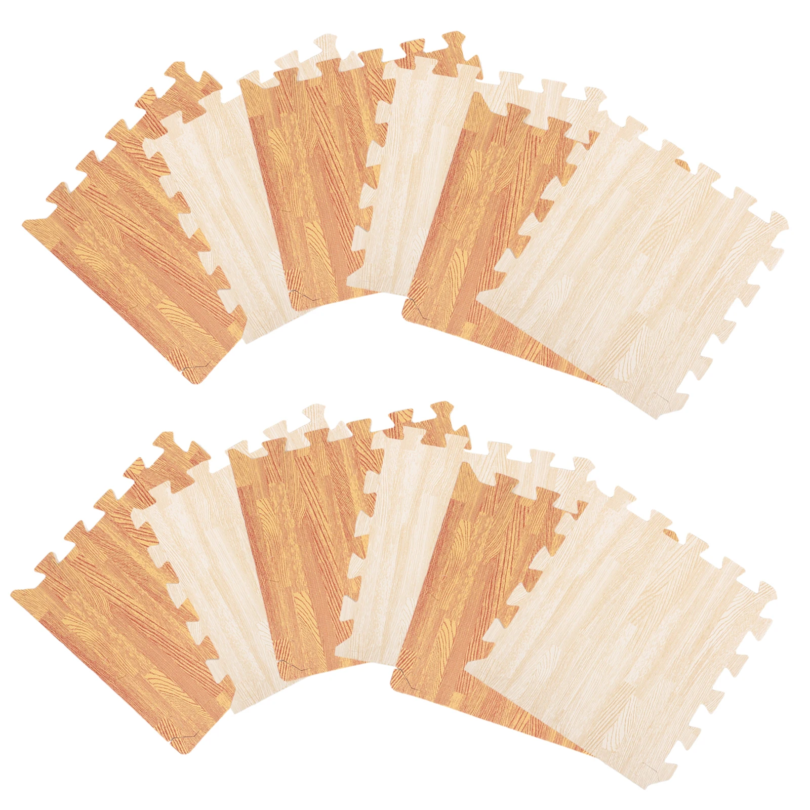 

12 Pcs Wood Grain Foam Floor Mat Carpet Child Mats Precision EVA Tiles for Kids Playroom