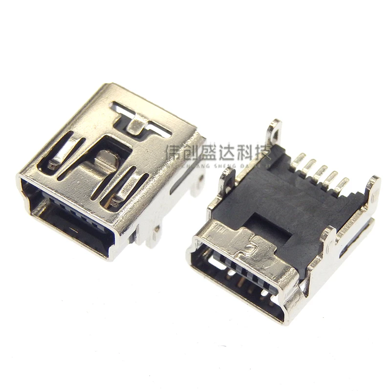 10PCS Mini USB SMD 5 Pin Female Mini B Socket Connector Plug Straight DIP Jack Connector Plug-in