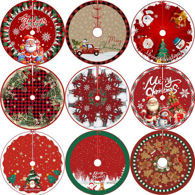 

New Christmas Tree Skirt Christmas Decorations Cartoon Printed Tree Skirt Ornaments Christmas Tree Bottom Apron Holiday Special