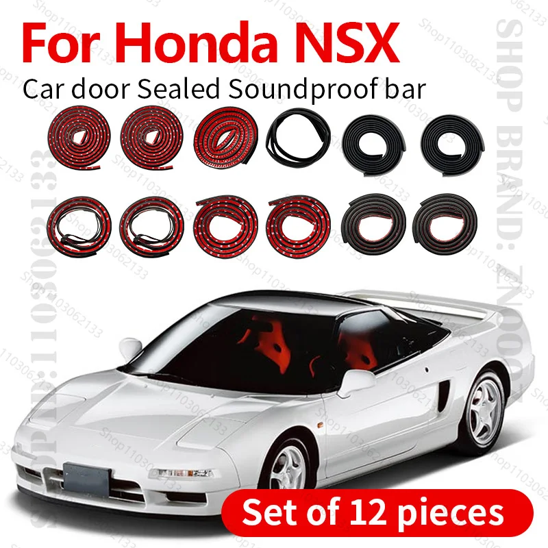 

For Honda NSX NA1/NA2/NC1 Car Door Seal Strip Rubber Double Layer Sealing Protector Soundproof Dustproof Seal Strip 12PCS Set