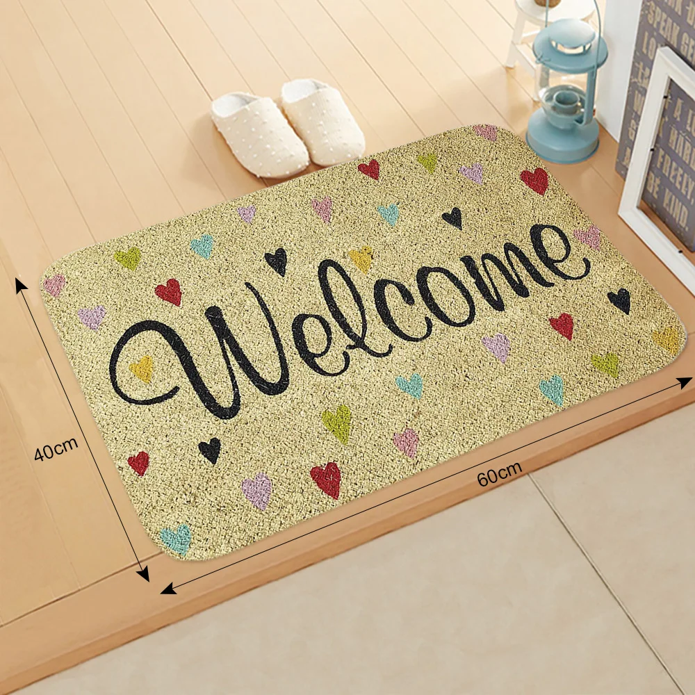 Welcome Doormat Entrance Mat Hallway 6 Patterns Printed Anti-Slip Floor Mat Area Rugs Funny Custom Front Door Mat Carpet