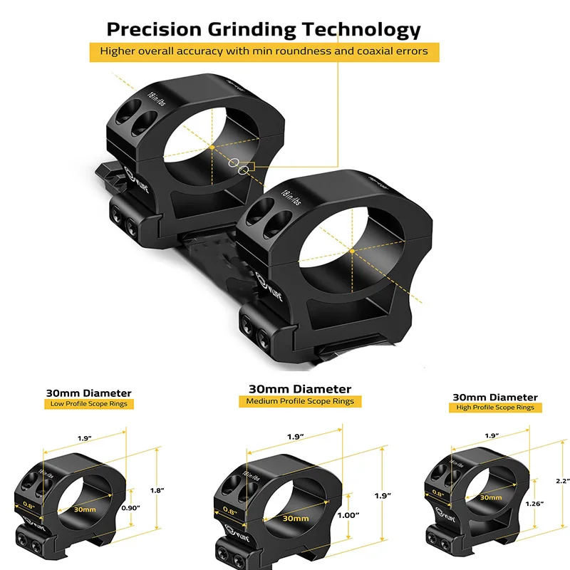 

CVLIFE 30mm Precision Aluminum Optics Scope Rings Mount - Compatible with Picatinny Rails and More