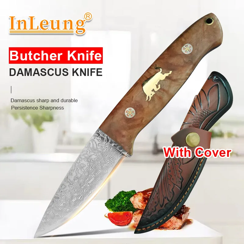 

Нож из дамасской стали, кухонный нож шеф-повара, нож для резки мяса, очистки фруктов, нож для обвалки, нож для барбекю, ножи с деревянной ручкой, кухонные инструменты