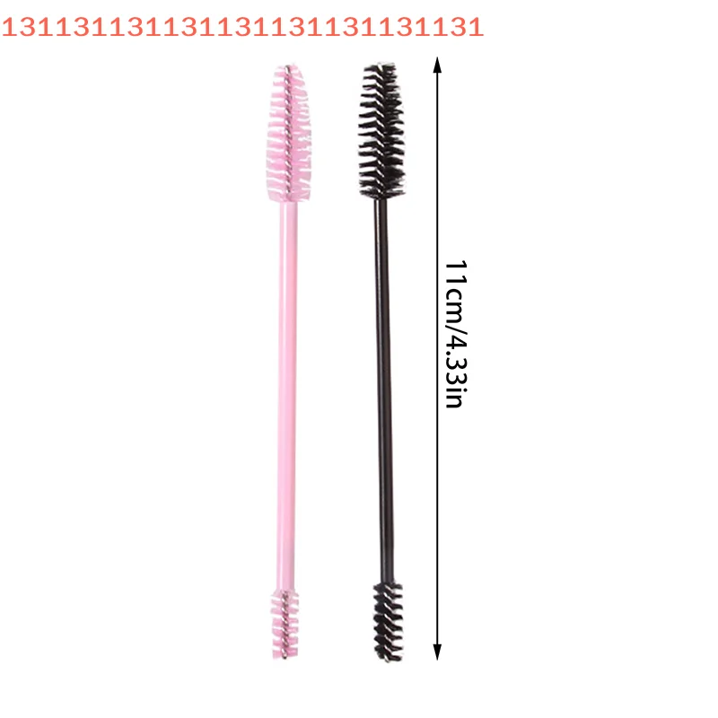 まつげエクステ用プラスチックハンドル付きマスカラワンドアプリケーター、両端使い捨てまつげブラシ