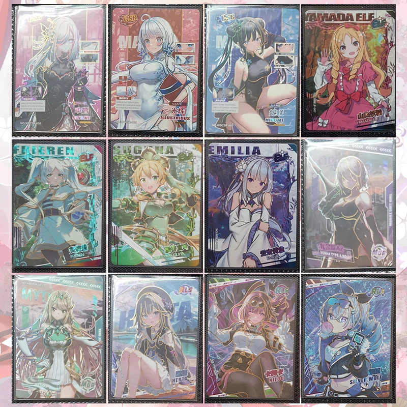 

Anime Goddess Story CSR ELF MGR RLS Cards Shenhe Hirasawa Yui Frieren Kirigaya Suguha Kafka Emilia Herta Collectible Cards