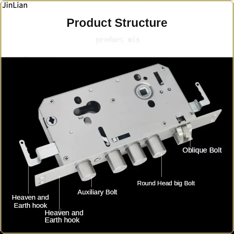 1Sets Mechanical Lock Body for Anti-theft Door Lock Engineering 24 * 240 Square Head 30 * 240 Cylindrical Lock Body
