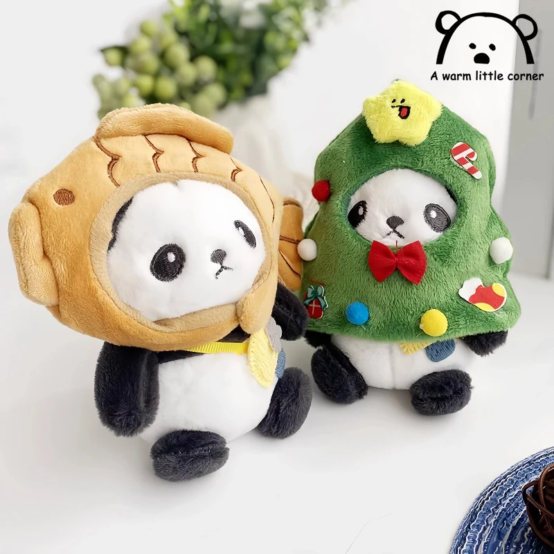 Simpatico cappello da orata di mare Copritesta di panda Portachiavi in peluche Albero di Natale Peluche Zaino Ciondolo in peluche Simpatico regalo di Natale