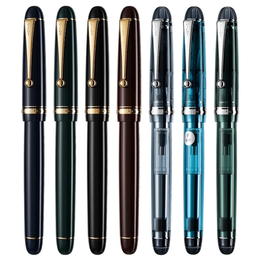 New Japanese PILOT Custom 74 Transparent 14K Gold Nib Fountain Pen Smooth Writing Business Office Pen Ultimate Writing