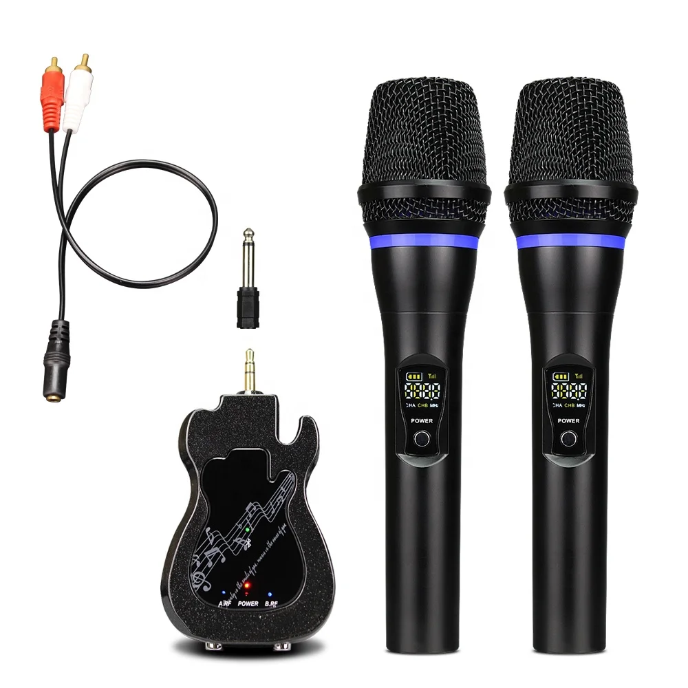 

Karaoke Cordless Microphone with Receiver Indoor Outdoor Activity Professional Wireless UHF Handheld Dynamic Microphone