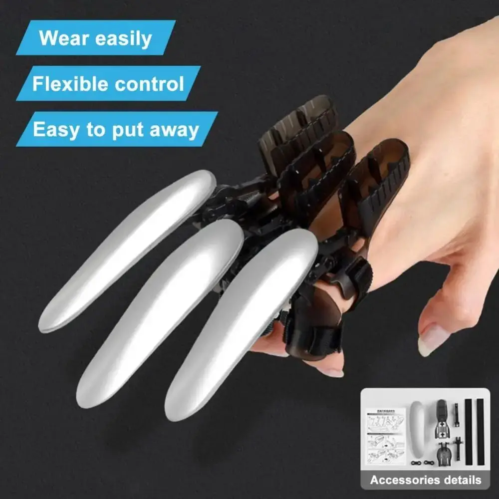3pcs 3D Assembly Retractable Mechanical Claws Scalable Transparent Glowing Wolf Claws Adjustable Luminous Finger Wolverine Claws