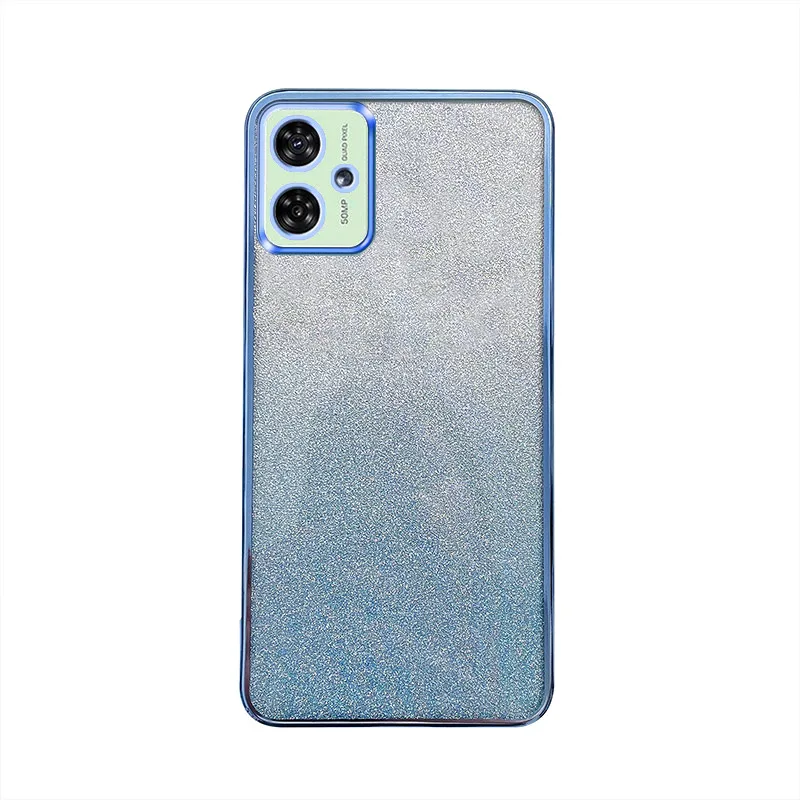 Funda de teléfono para MotoG54 5G, funda de teléfono chapada en purpurina degradada de lujo para Motorola Moto G54 5G, cubierta trasera protectora de silicona G54