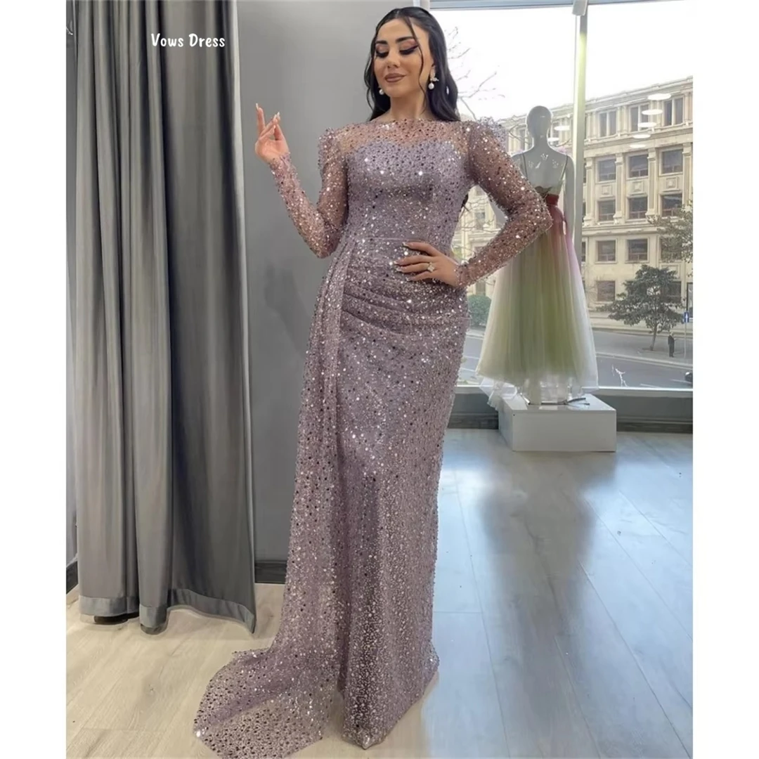 

Vows Sequins Party Dress for Wedding Dresses Wedding Party DressCustom Made Elegant Gown Lace Prom Dresses Luxury Robe Soiree