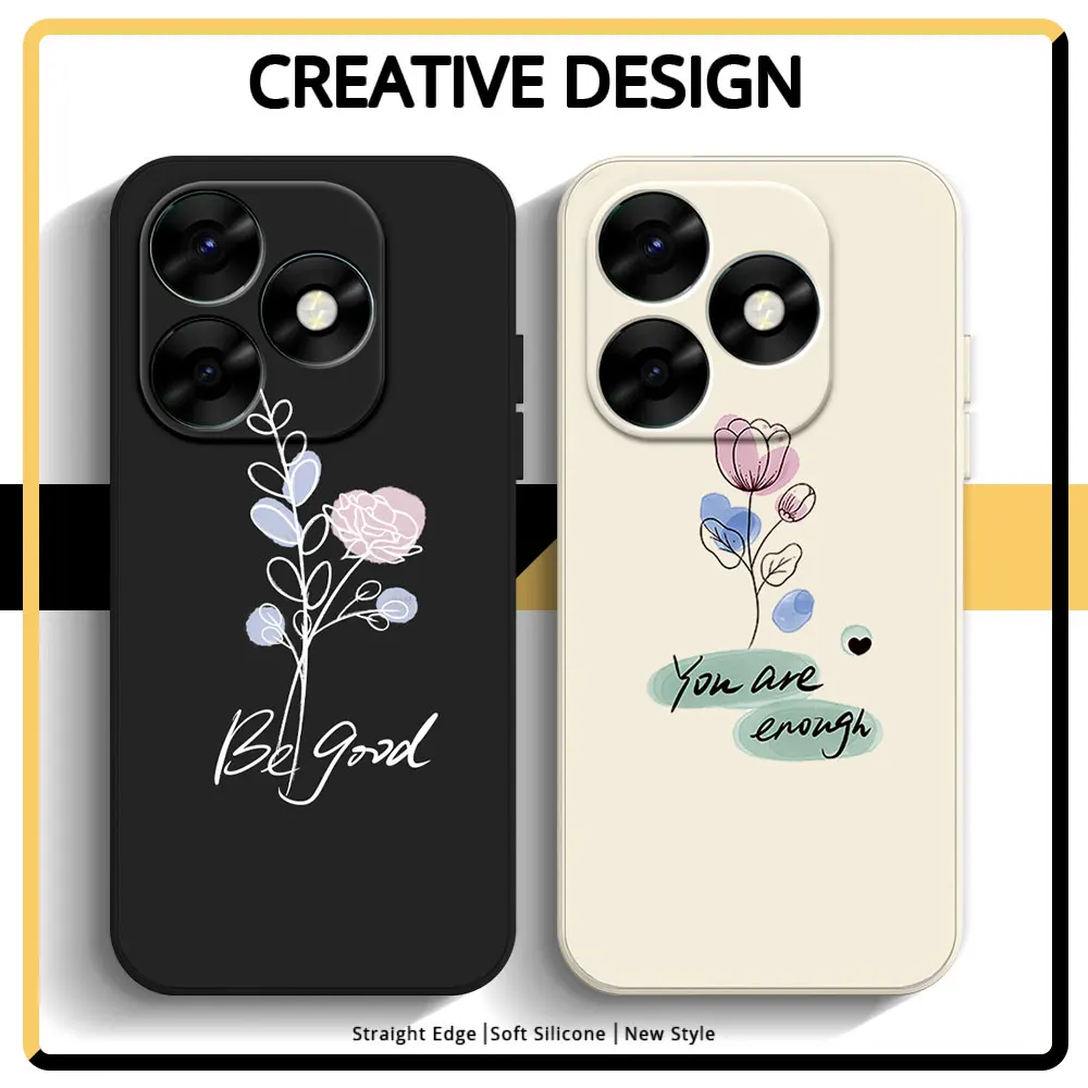 Phone Case For Itel S23 Plus S23+ A70 Itel A60S A60 A 60 Soft Silicone TPU Shockproof Back Cover Romantic Flower Fashion Styles