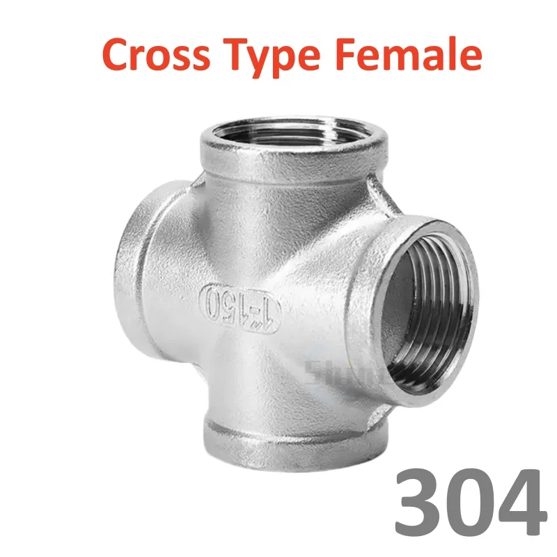 BSP mannelijk + binnendraad 3 4 5-weg T-stuk Y X pijpfitting 1/4 "3/8" 1/2 "3/4" 1 "2" schroefdraad SS304 roestvrij staal multifunctioneel