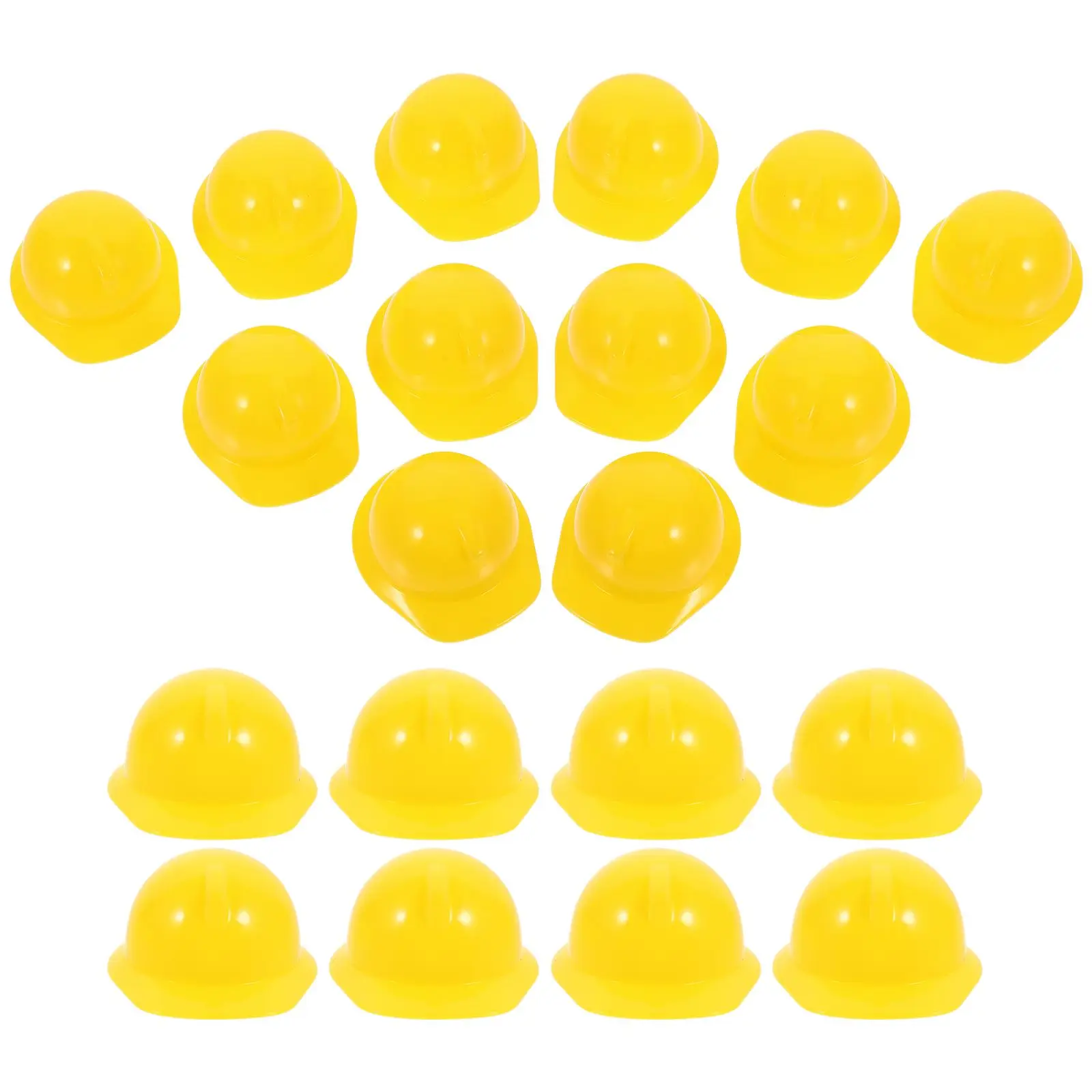 40pcs Mini Construction Helmets Safety Hats for Pets Cake Toppers Red Blue Yellow White Miniature Design Lightweight