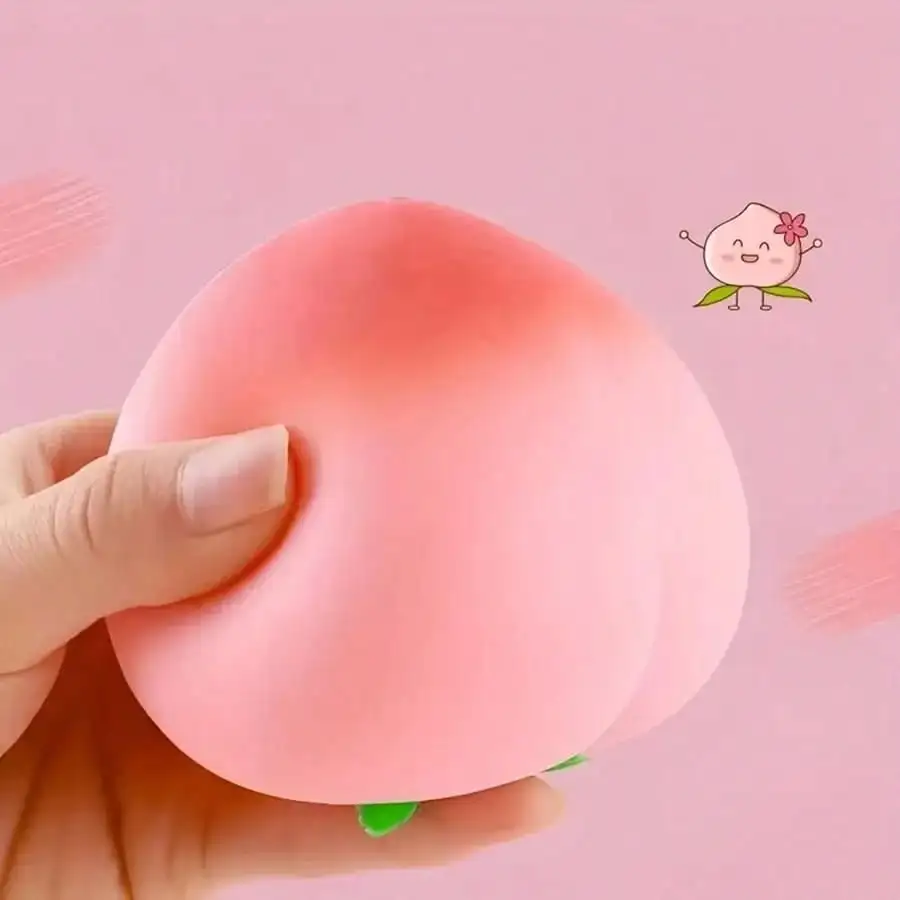 Simulation Peach Squishy Toy Gradient Soft Squeeze Fidget Toy Stress Relief ASMR Decompression Desktop Prank Ornament