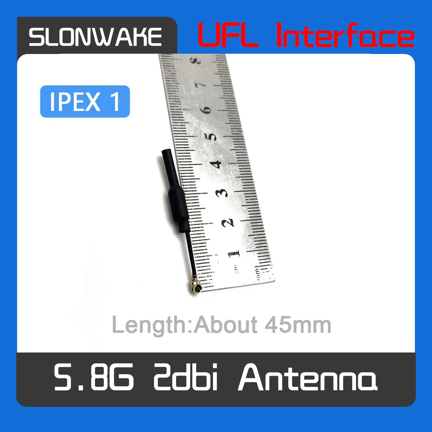 1/3/6PCS 45mm 5.8G 2dBi Omni-Directional FPV Antenna | U.FL IPEX1 IPX Brass RG178 for RC Drone Transmitter