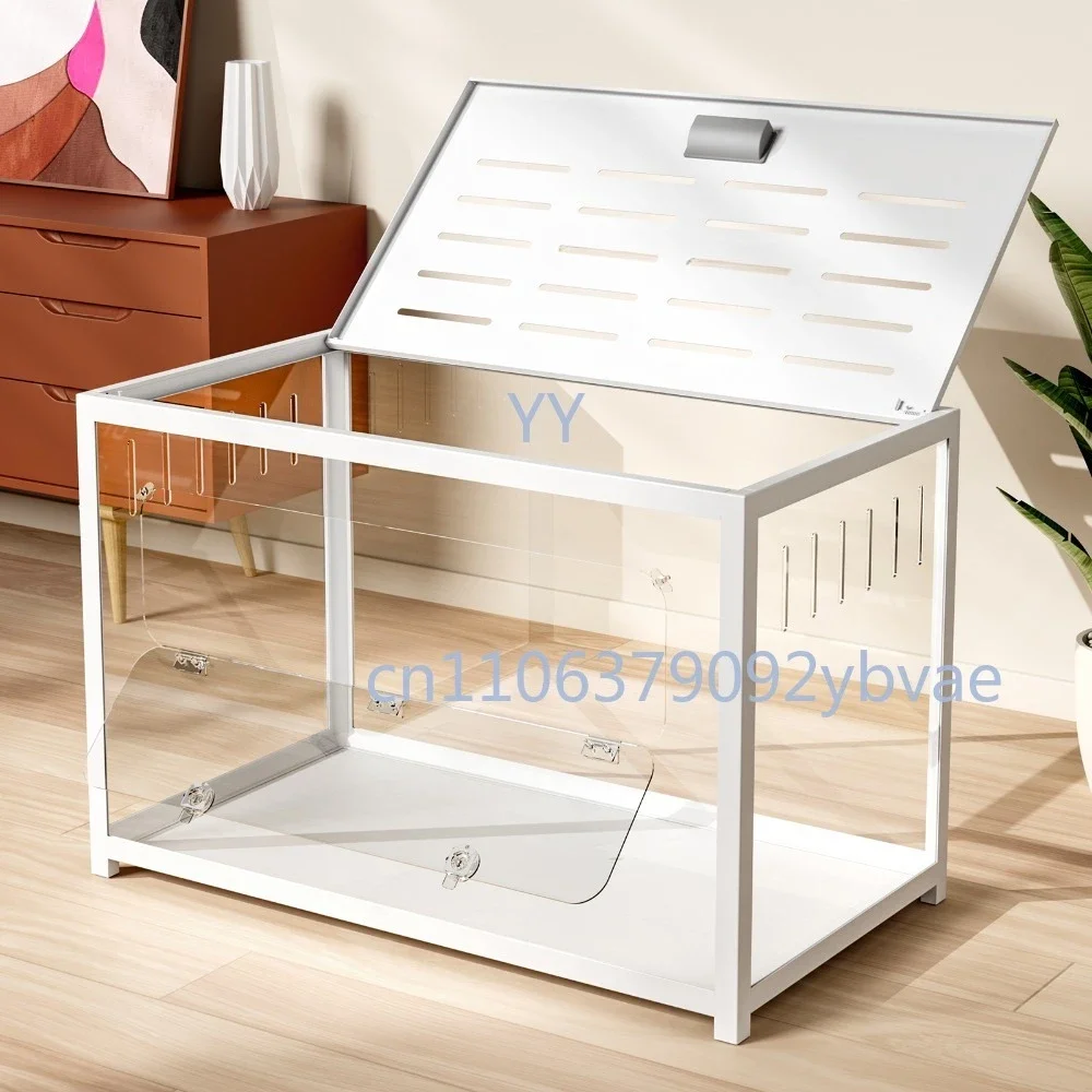 80Cm extra transparent acrylic hamster cage, large space metal animal pet cage assembly