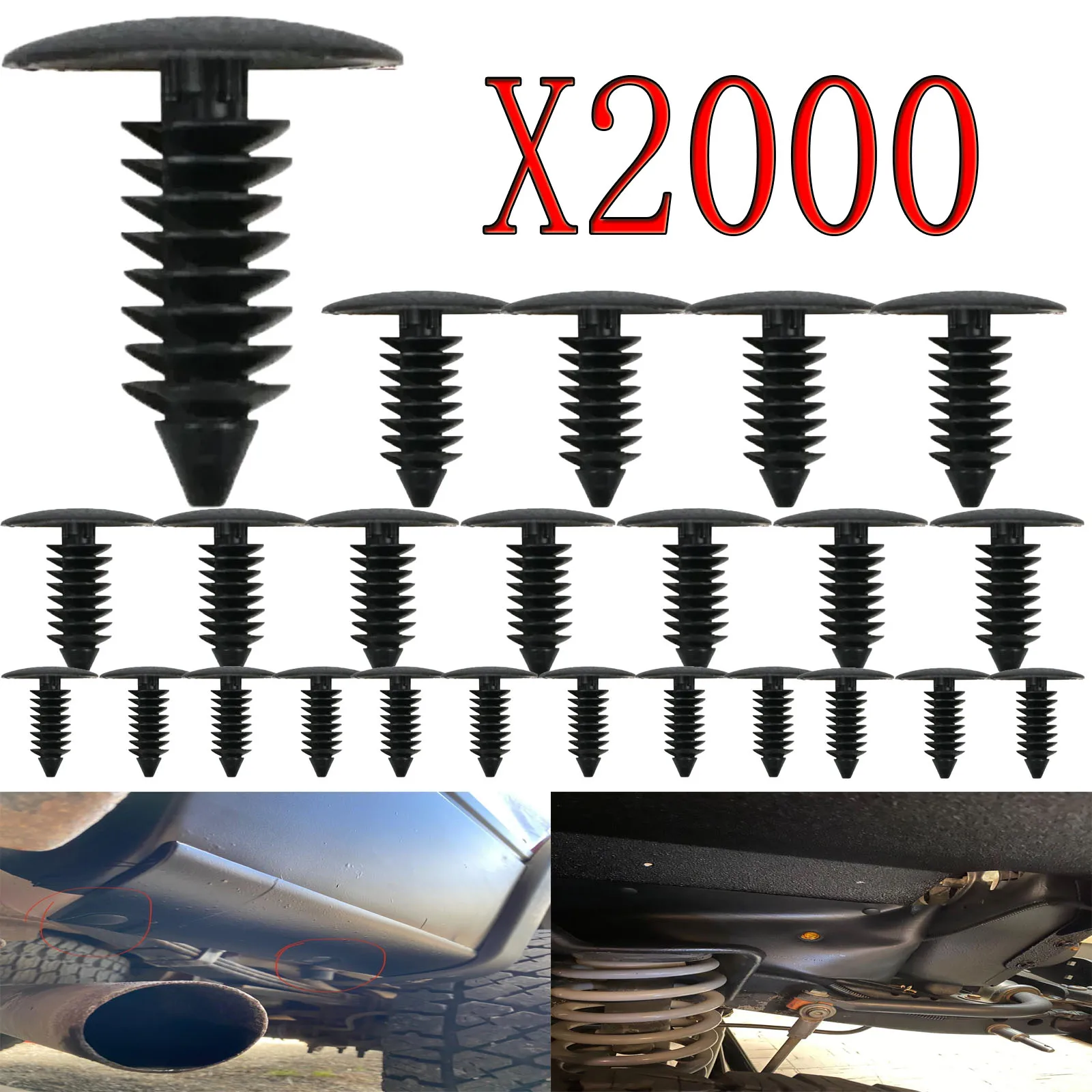 

50-2000X Car Fender Bumper Shield Fastener Clips Retainer Plastic Rivet for GM1595864 Chrysler6030441 Ford Jeep Plymouth 388577S