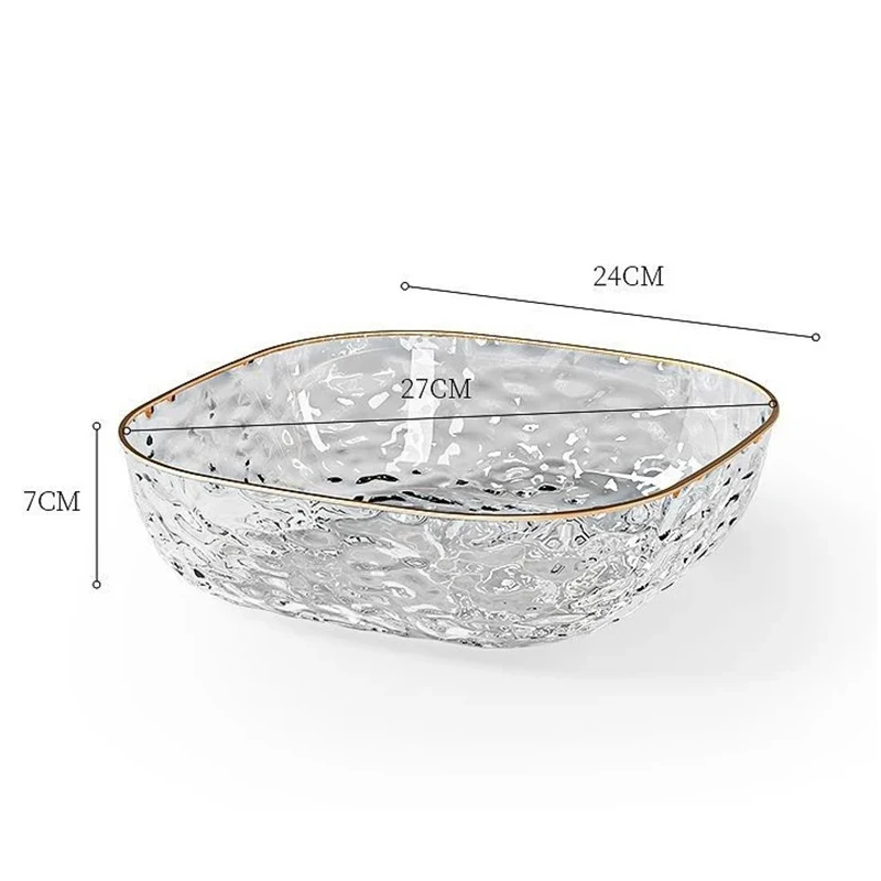 وعاء فواكه شفاف فاخر 24 سم، طبق صامولة للوجبات الخفيفة الأنيق، صينية تقديم بلاستيكية PET لطاولة المطبخ، عرض الوجبات الخفيفة للحفلات #6