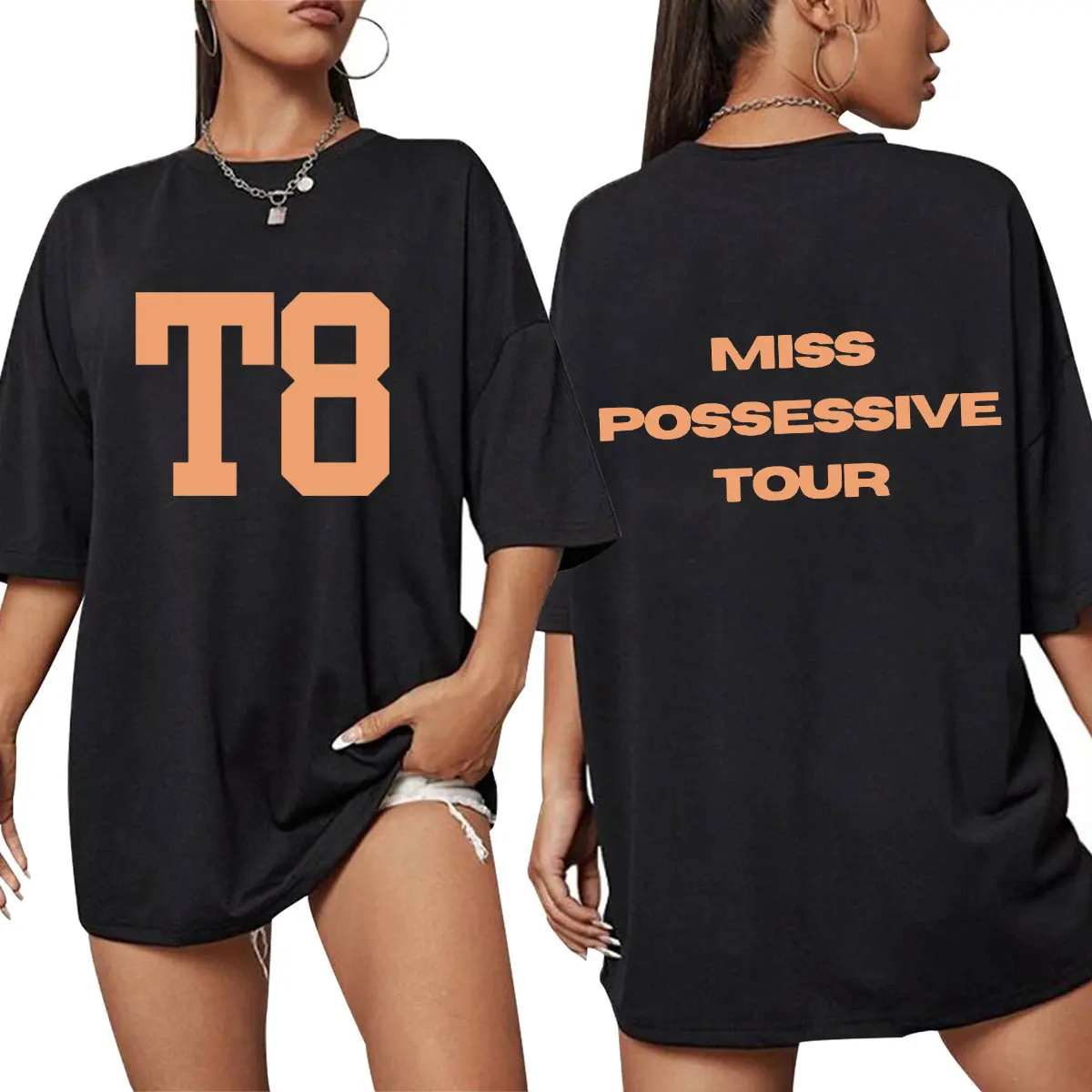 Tate Mcrae T8 Miss Possessive Tour T Shirts Men Women Fashion Harajuku Hip Hop T-shirt Loose Cotton Casual Y2K Tees Streetwear