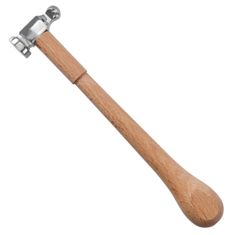 Ball Peen Hammer with Wooden Handle Heavy Duty Metalworking Hammer for Household Workshop Metal Forming Repairing Rivet