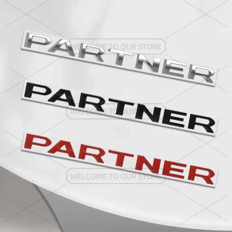 QA Car 3D Metal For Peugeot Partner Caravans Camper Van Body Emblem Badge Decals Auto Tail Sticker Decorative Accessories
