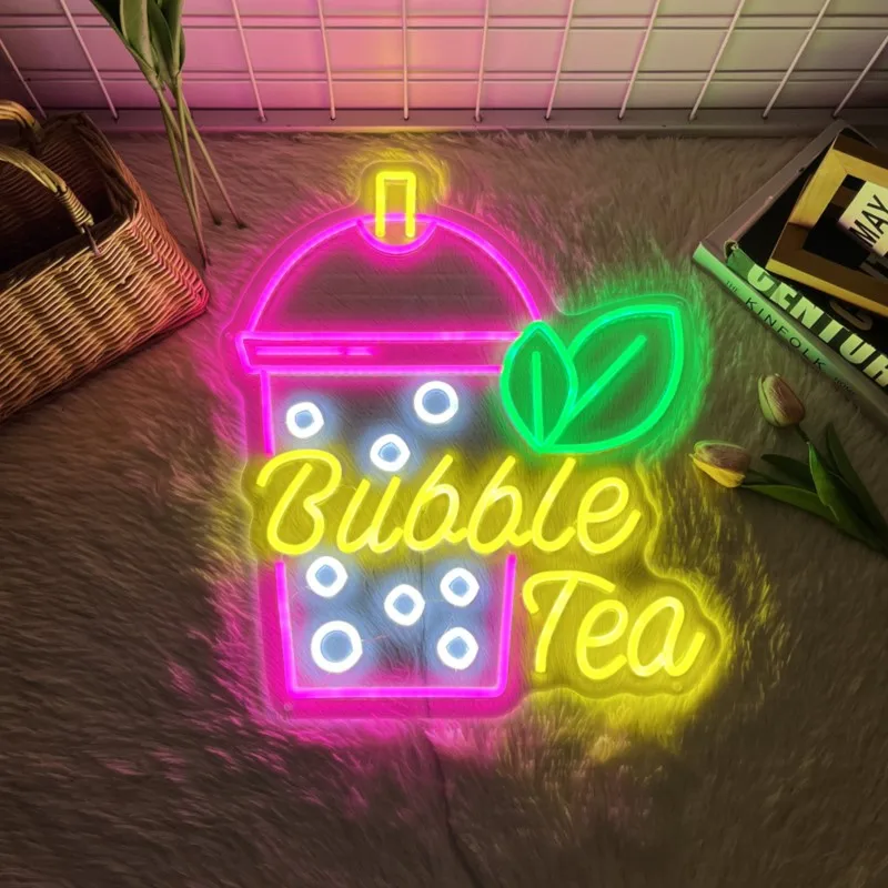

Bubble Tea Neon Signs Dimmable Acrylic Tea Light Up Sign Boba Tea LED Neon Light Sign Drink Shop Display Neon Sign Wall Decor