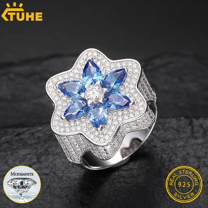 prata moissanite aneis para mulheres menina classica joias finas anel de luxo vvs1 com certificado unisex s925 01