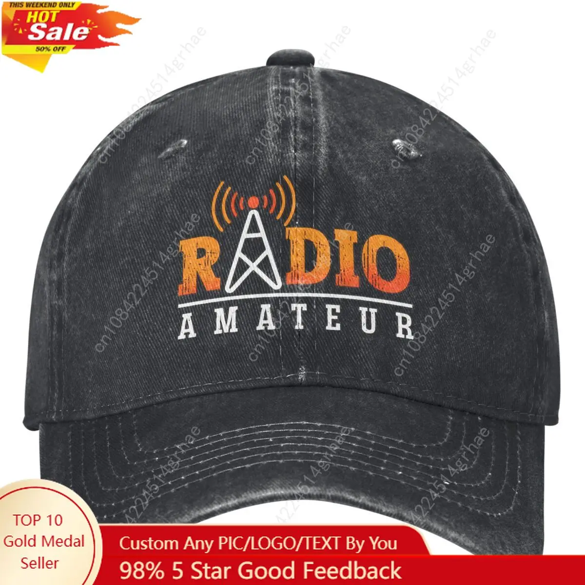 

Unisex Ham Radio Amateur Loves Hats Vintage Distressed Washed Antenna Ham Radio Operator Baseball Cap Adjustable