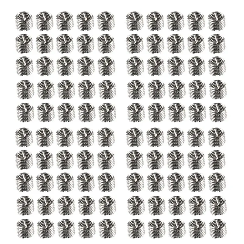 AT63-100Pcs Wire Insert Thread, Heli Coil Thread Repair Stainless Steel SS304 Thread Insert Coiled Wire Insert (M40.71.5D)