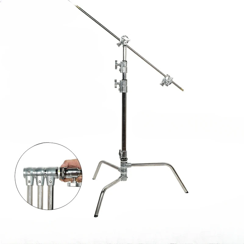 

C-stand stainless steel quick installation magic leg C-frame photography light frame with crossbar and diagonal arm