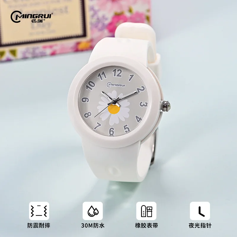 Children's Brand Quartz Watch Silica Gel Strap Simple Daisy Dial Luminous Pointer Boy's Watch Girl's Leisure Sports Watches