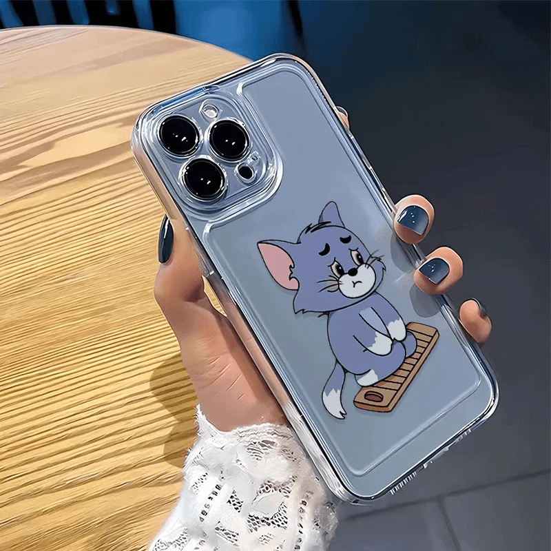 Tom And Jerry Take Offence Sense Of Fun Phone Case For iPhone 16 15 14 13 12 11ProMax XS Max XR 7 8Plus Y2K Soft Cute Back Cover