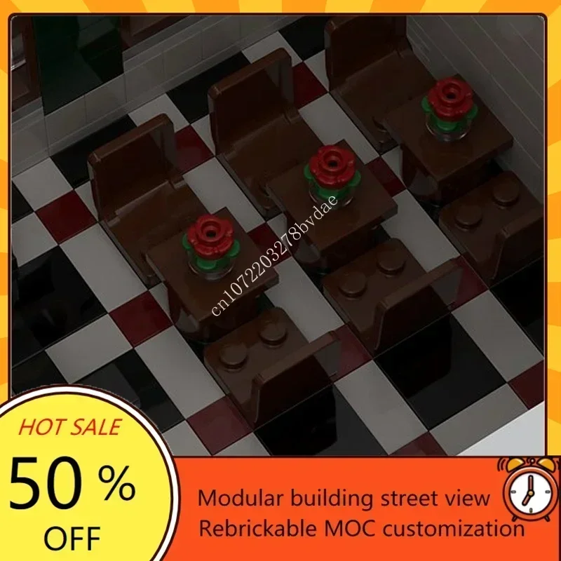 3058PCS 사용자 정의 MOC 모듈 형 에메랄드 레스토랑 스트리트 뷰 모델 사용자 정의 퍼즐 기술 DIY 조립 장난감 선물