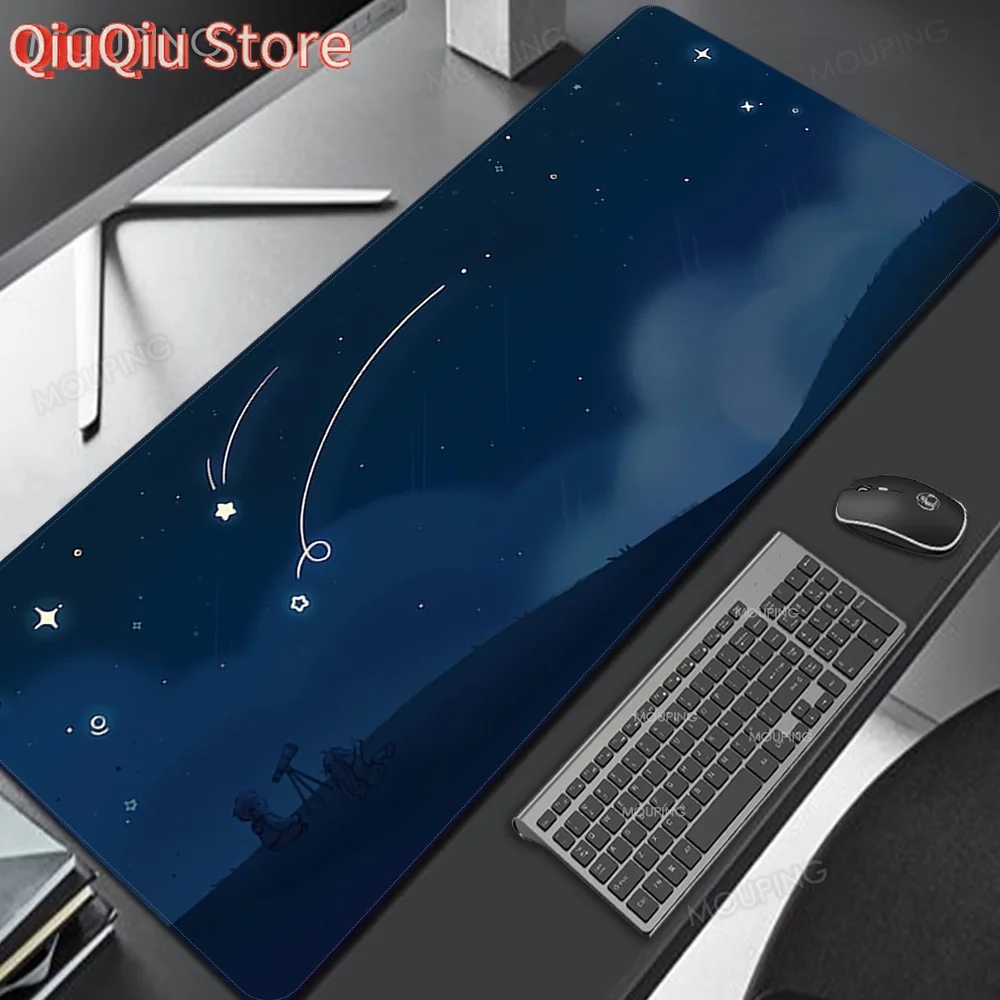 Space Mouse Pad Company Desk Mat Aesthetics 90x40 80x30 Pc Accessories Laptop Pad Large Table Mat Keyboard Deskmats Blue Office