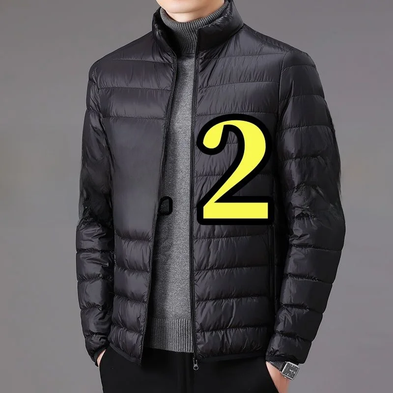 

Autumn Winter Lightweight down Cotton Jaet Men's ort Collar Hooded Coat Thin Model out of Sto Brand Bamboo Slim Fit