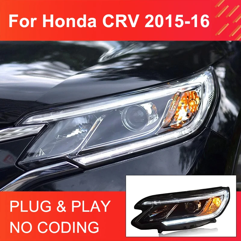 

1 Pair LED Headlights Assembly for Honda CRV CR-V 2015 2016 Headlights Plug and Play with DRL Turning Front Head Lights