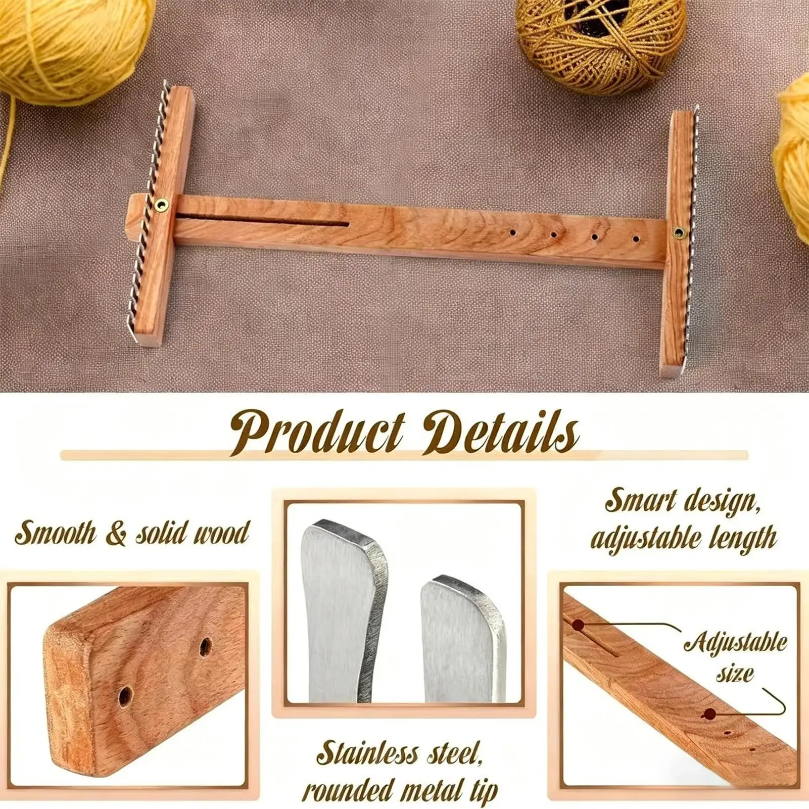 Weaving Loom Wooden Adjustable Frame Machine Tapestry Loom For Home School Art Class Workshop Studio Family Gathering Holiday