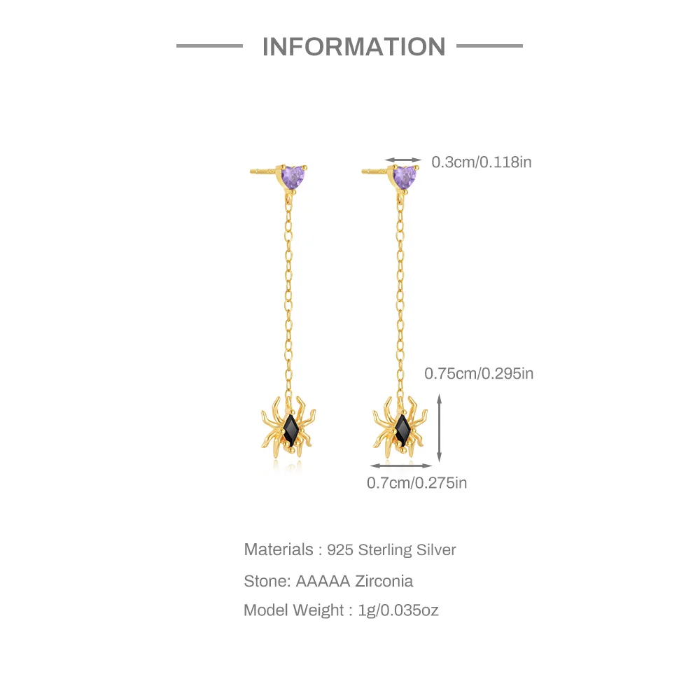 CANNER 925 Silver Fashion Classic Wizard Hat Purple Butterfly Stud Earrings For Women Pumpkin Devil Orange Zircon Fine Jewelry