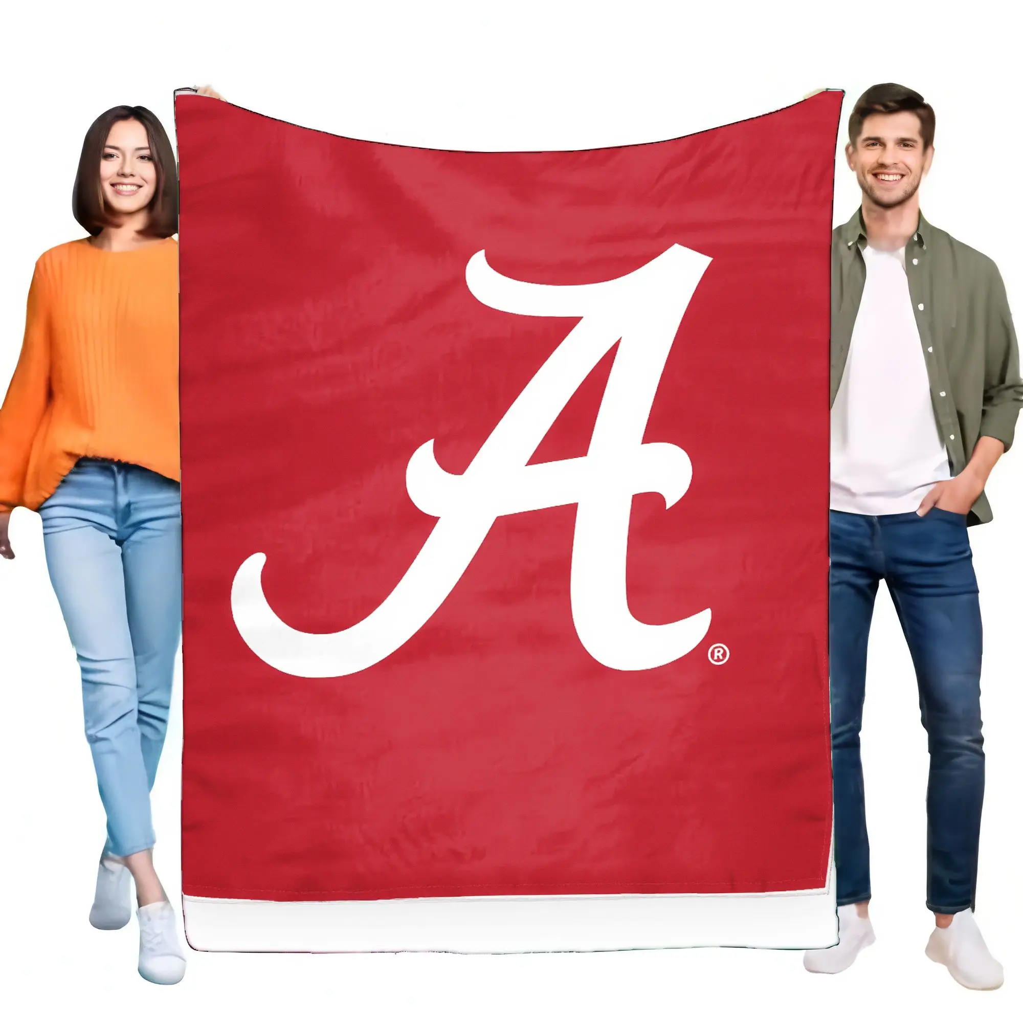 ألاباما قرمزي المد الصوف بطانية لينة الدافئة رمي للمنزل أو مكتب هدية مريحة لمحبي الرياضة الكلية مثالية لأي موسم #1