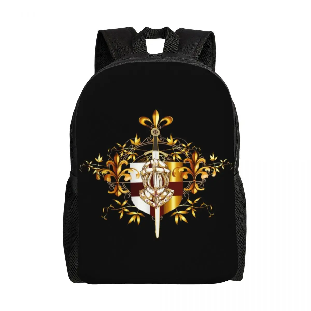 Mochilas con escudo cruzado de Caballeros Templarios, emblema de espada Medieval, orden secreta, escuela, universidad, bolsas de viaje, mochila para portátil de 15 pulgadas