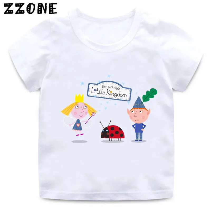 Ben And Holly Kingdom Cartoon Kids Funny T-Shirts Cute Girls Clothes Baby Boys T shirt Summer Short Sleeve Children Tops,ooo5038