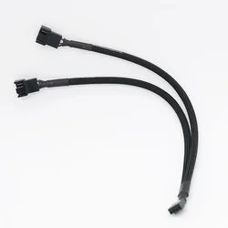 4PIN Black Mainboard Fans Cable Y Splitter PWM Fan Cable Line Computer PC Fan Power Extension Cable 27cm