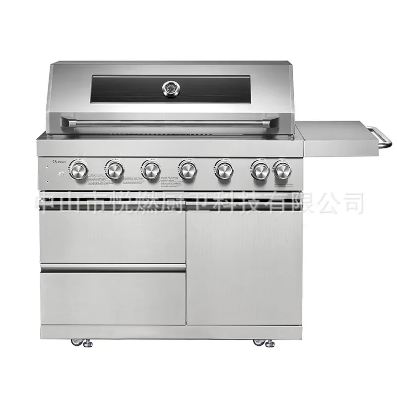 304 Stainless Steel Mobile BBQ Grill for Villa Courtyard Outdoor High End Portable Barbecue