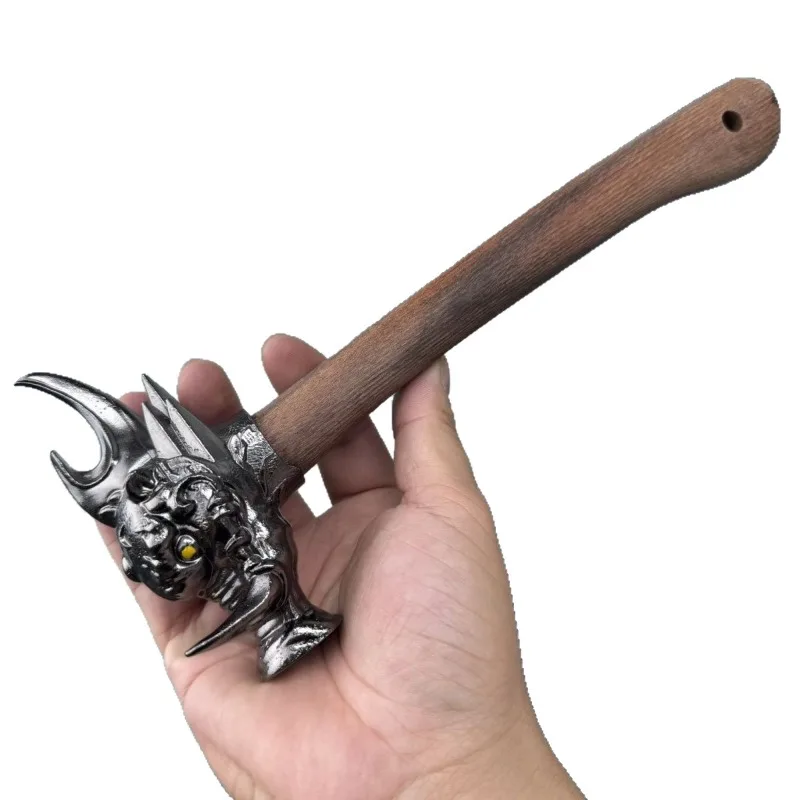 Stainless Steel Hammer Explosion Proof Solid Hammers in-vehicle Wooden Handle Round Headed Hammer Creative Decorative Ornaments